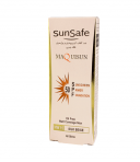 ضدآفتاب کرم پودری و پرایمری مکیسان SPF 50 سان سیف بژ ابریشمی